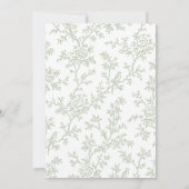 Chinoiserie Hellgrüne Florale Hochzeit Einladung (Rückseite)