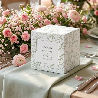 Chinoiserie Hellgrüne Florale Hochzeitsbegrüßung Geschenkschachtel