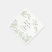 Chinoiserie Hellgrüne Florale Hochzeitsservietten Serviette (Ecke)