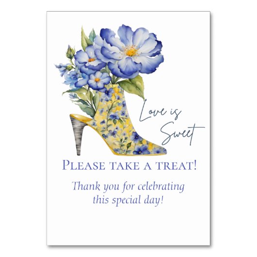 Chinoiserie High Heel Liebe ist Sweet Sign Tischnummer (Rückseite)