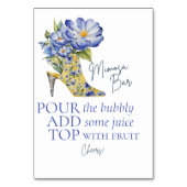 Chinoiserie High Heel Shoe Mimosa Bar Table Zeiche Tischnummer (Rückseite)