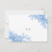 Chinoiserie-Hochzeit Minimal Monogramm RSVP QR Cod Karte (Rückseite)
