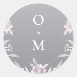 Chinoiserie Hochzeit Monogramm Runder Aufkleber