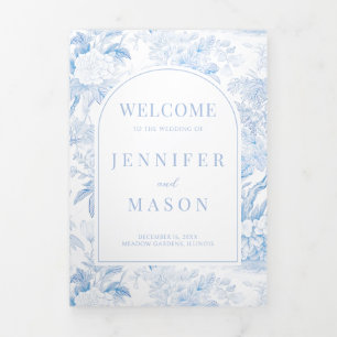 Chinoiserie Hochzeitskalender Dreifach Gefaltete Einladung