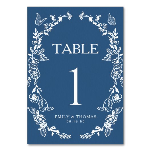 Chinoiserie Hochzeitskarte Tischnummer (Rückseite)