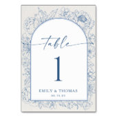 Chinoiserie Hochzeitskarte Tischnummer (Vorderseite)