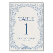 Chinoiserie Hochzeitskarte Tischnummer (Vorderseite)