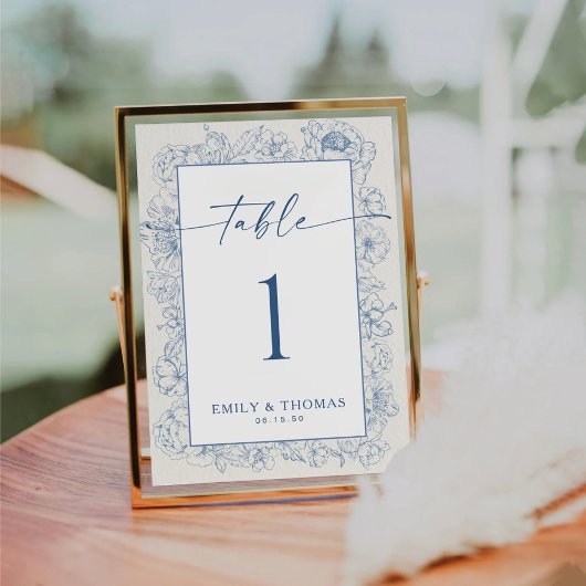 Chinoiserie Hochzeitskarte Tischnummer