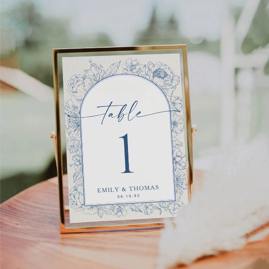 Chinoiserie Hochzeitskarte Tischnummer