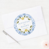 Chinoiserie-Hochzeitskleber Runder Aufkleber (Umschlag)