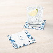 Chinoiserie Hochzeitsmonogramm Rechteckiger Pappuntersetzer (Vor Ort)