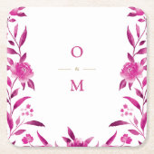 Chinoiserie Hochzeitsmonogramm Rechteckiger Pappuntersetzer (Vorderseite)