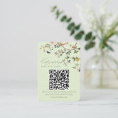 Chinoiserie-Hochzeitswebsite RSVP-QR-Code  Begleitkarte (Stehend Vorderseite)
