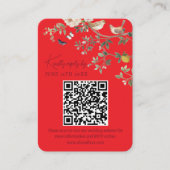 Chinoiserie-Hochzeitswebsite RSVP-QR-Code Begleitkarte (Vorderseite)