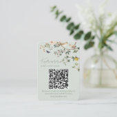 Chinoiserie-Hochzeitswebsite RSVP-QR-Code Begleitkarte (Stehend Vorderseite)