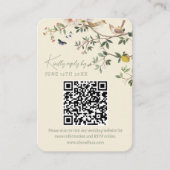 Chinoiserie-Hochzeitswebsite RSVP-QR-Code Begleitkarte (Vorderseite)