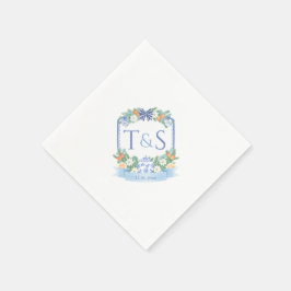 Chinoiserie Holidays Paares Wappen Hochzeitsfeier Serviette