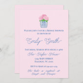 Chinoiserie Hydrangea Bridal Dusche Einladung (Vorne/Hinten)