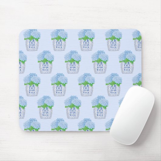 Chinoiserie Hydrangea Mouse Pad Mousepad (Mit Mouse)
