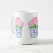 Chinoiserie Hydrangea Tasse (Vorderseite Links)