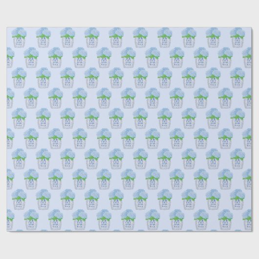 Chinoiserie Hydrangea Wrapping Paper Geschenkpapier (Flach)