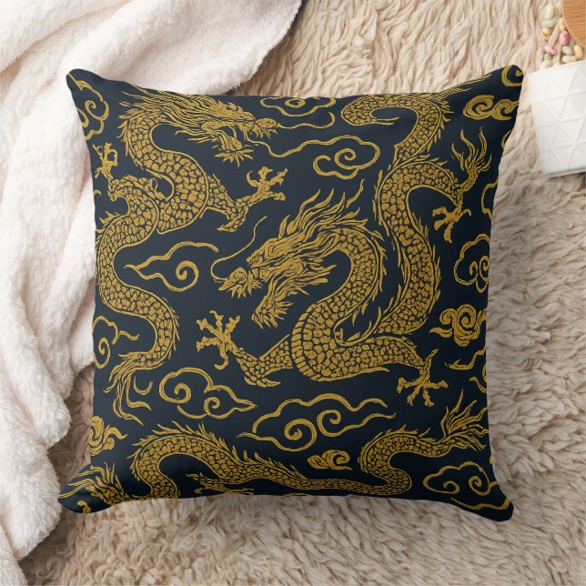 Chinoiserie Imperial Dragon & Cloud Kissen (Decke)