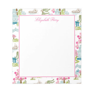 Chinoiserie in Frühlingsfarben Notizblock