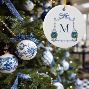 Chinoiserie Ingwer-Glas mit monogrammiertem Wappen Keramik Ornament