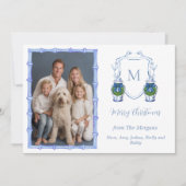 Chinoiserie Ingwer-Vase Monogramm Foto Feiertagskarte (Vorderseite)