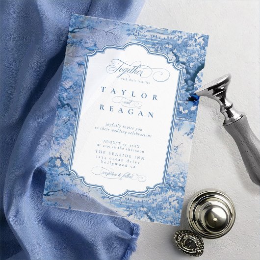 Chinoiserie-Inspiriert Muster ID1094 Acryleinladungen