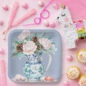 Chinoiserie Jug mit Pinecones und Seashells Pappteller (Party)