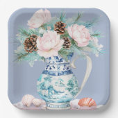 Chinoiserie Jug mit Pinecones und Seashells Pappteller (Vorderseite)