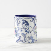 Chinoiserie Jungle Toile | Blau-Weiß-Monogramm Tasse (Zentrum)