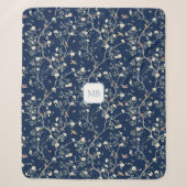 Chinoiserie Kamelien-Garten-Monogramm  Sherpadecke (Vorderseite)