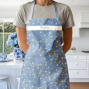 Chinoiserie-Kameliengarten auf blauem Apron Schürze