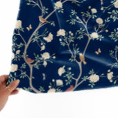 Chinoiserie-Kameliengarten-Monogramm Fleecedecke