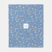 Chinoiserie-Kameliengarten-Monogramm Fleecedecke (Vorderseite)