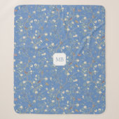 Chinoiserie-Kameliengarten-Monogramm Sherpadecke (Vorderseite)