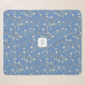 Chinoiserie-Kameliengarten-Monogramm Sherpadecke (Vorderseite (Horizontal))