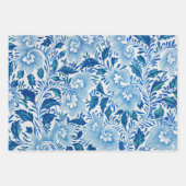 Chinoiserie Klassisches asiatisches Blumenblau Geschenkpapier Set (Vorderseite)