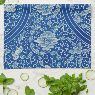 Chinoiserie Klassisches Chinesisches Blumenblau We Geschirrtuch