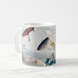 Chinoiserie Koi-Fisch- und Purpur-Wisteria-Druck Kaffeetasse