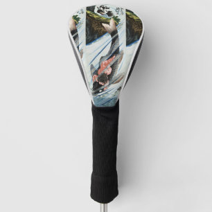 Chinoiserie Koi Karpfen Wasserfall Japanische Kuns Golf Headcover