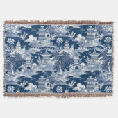 Chinoiserie Landschaftsbild Malerei Blau Weiß Decke (Vorderseite)