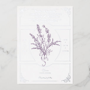 Chinoiserie Lavendel-Sträußchen viktorianische Hoc Folieneinladung