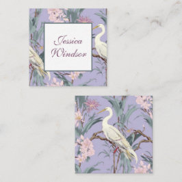 Chinoiserie Lavender Floral Egret Geschenkpapier Mitteilungskarte
