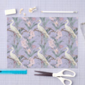 Chinoiserie Lavender Floral Egret Seidenpapier (Handwerk)