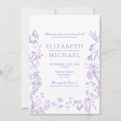 Chinoiserie Lavender Viktorianisch Post Wedding Br Einladung (Vorderseite)