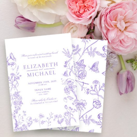 Chinoiserie Lavender Viktorianisch Post Wedding Br Einladung