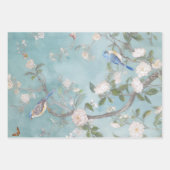Chinoiserie Leichte Aquamarine und Blues Set Geschenkpapier Set (Vorderseite 2)